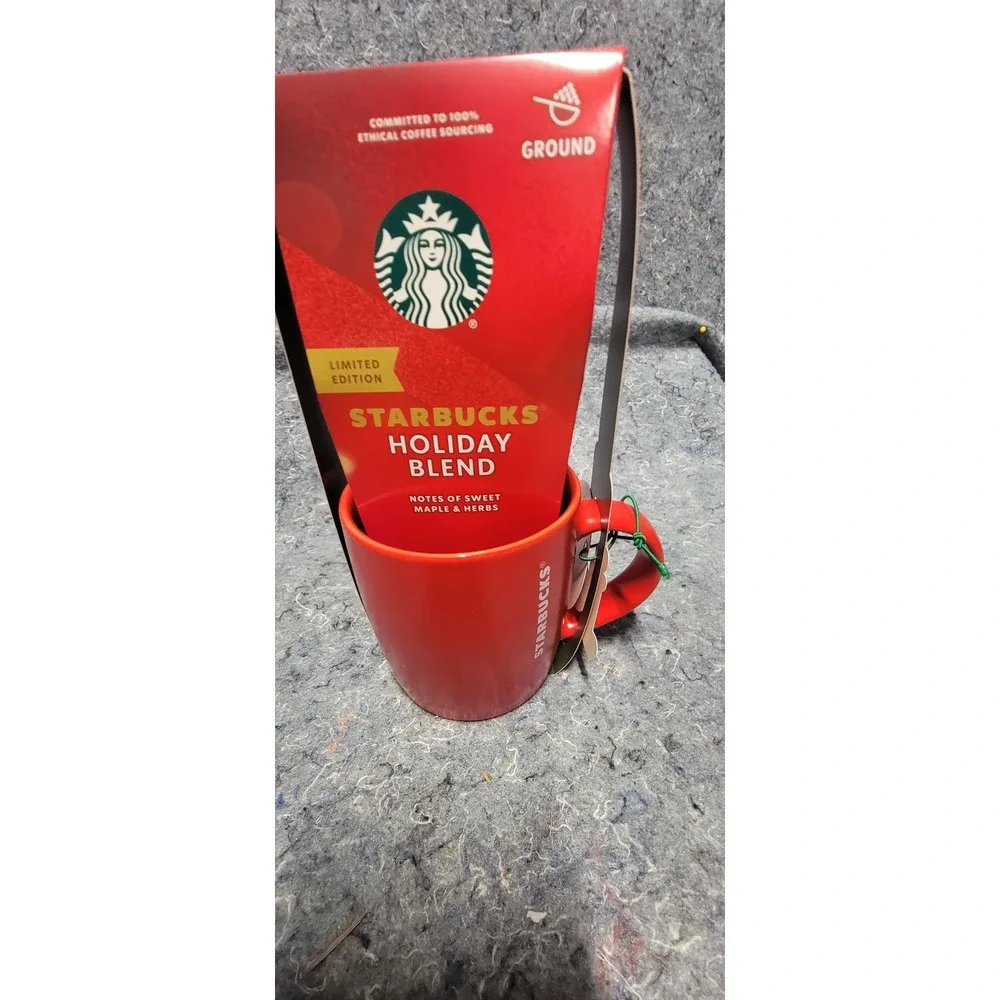 Starbucks 2025 Holiday Red Mug‎ Single Serving Holiday Blend Coffee